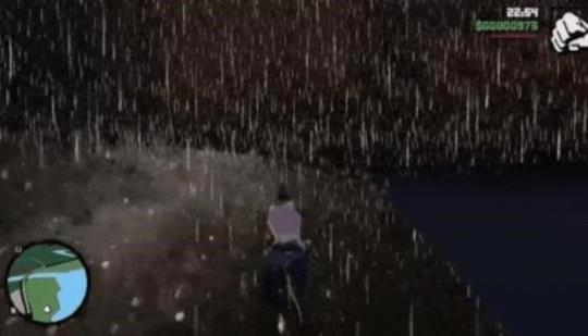 La trilogía de GTA llueve tan fuerte que casi no se puede jugar