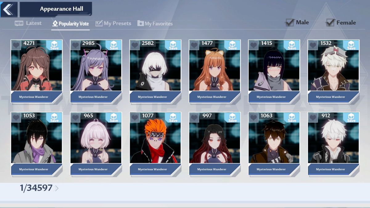 Los personajes personalizados más populares de Tower of Fantasy son parecidos a Genshin Impact