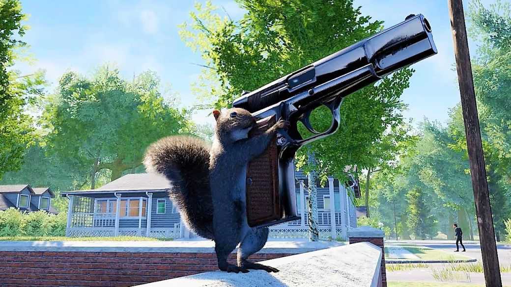 entonces el juego de una ardilla amenazando a la gente con un arma