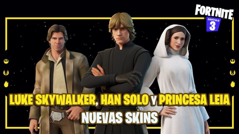 Luke Skywalker, Han Solo y la Princesa Leia llegan como nuevos skins