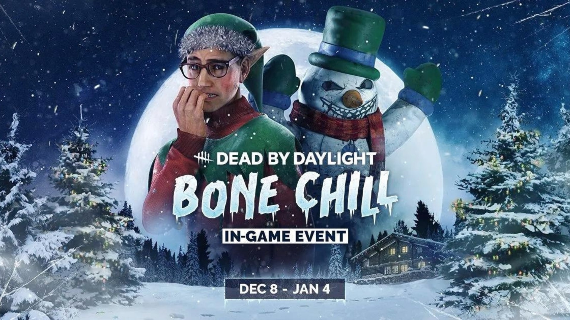 El evento Dead by Daylight Bone Chill incluye tarjetas navideñas, muñecos de nieve y cosméticos