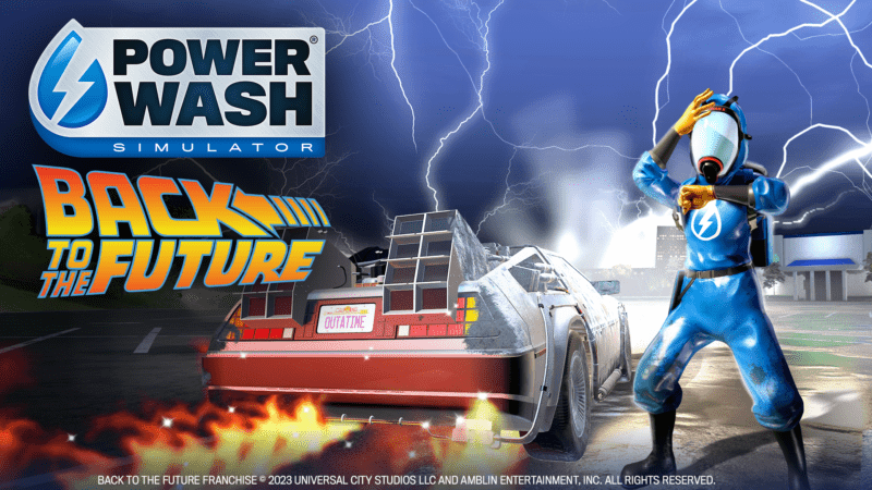 PowerWash Simulator regresa al futuro en el último crossover