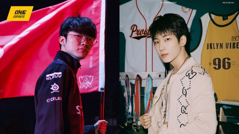 Seventeen Wonwoo aparece en una reunión de fans vistiendo una chaqueta T1