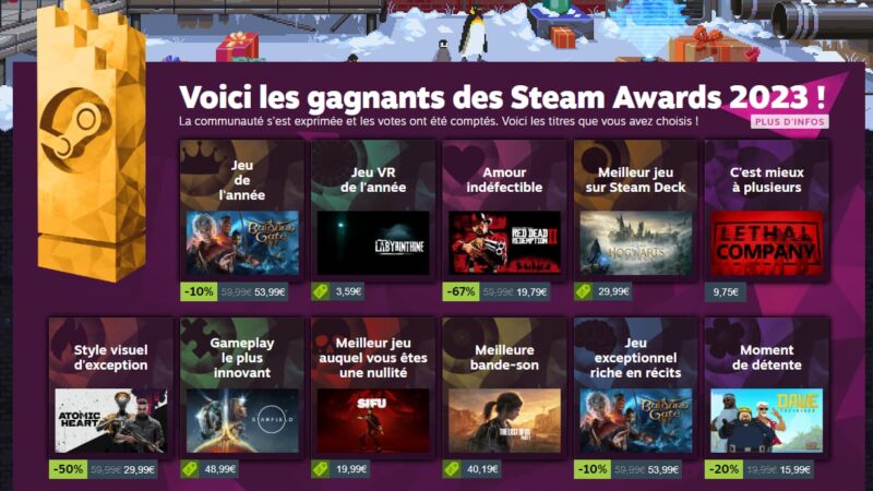 ¡Aquí están los ganadores de los Steam Awards 2023!