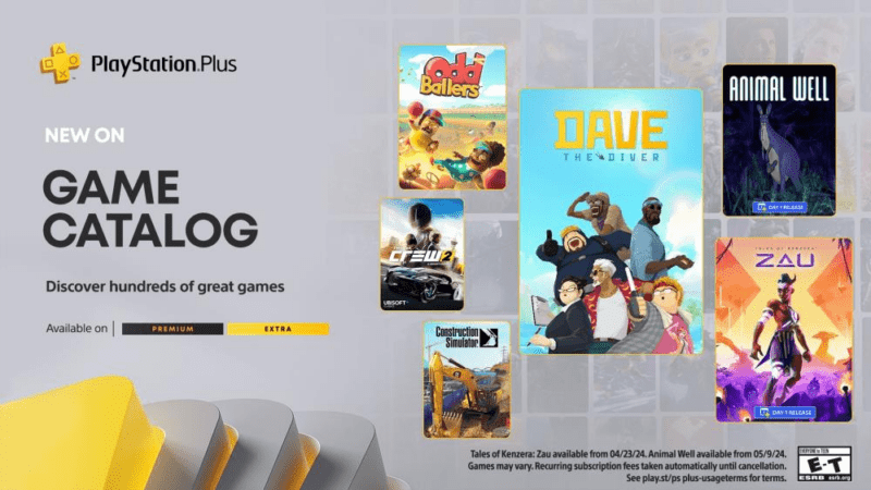 Catálogo de juegos de PlayStation Plus de abril: Dave the Diver, Tales of Kenzera: Zau, The Crew 2 y más