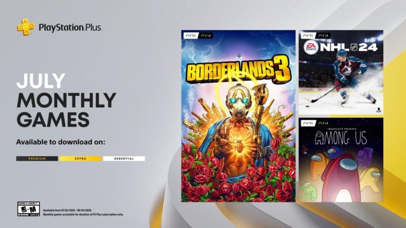 Juegos mensuales de PlayStation Plus de julio: Borderlands 3, NHL 24, Among Us