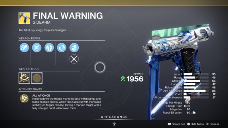 Cómo obtener el catalizador de advertencia final en Destiny 2