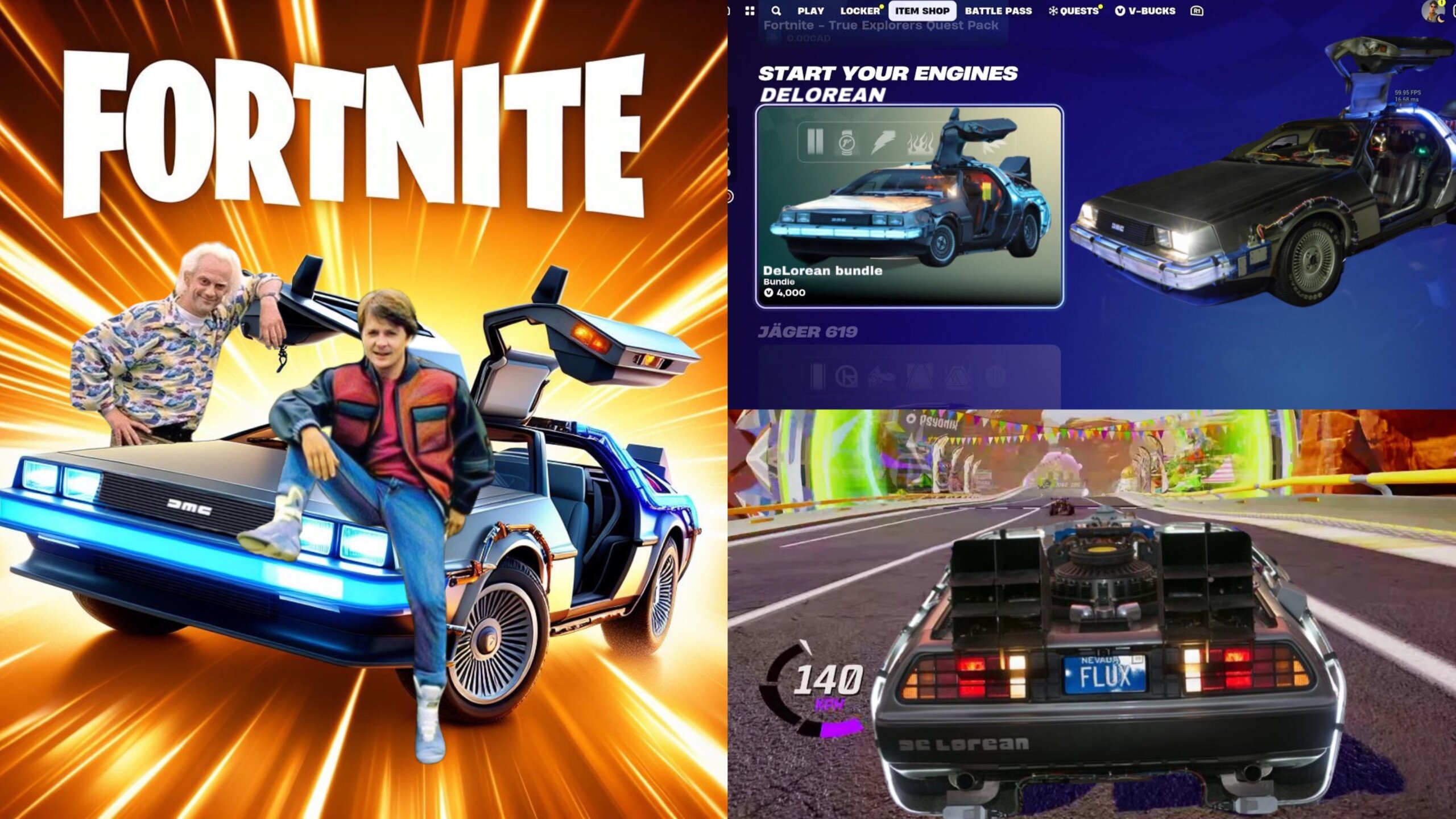 Fortnite x Regreso al Futuro: Marty McFly, DeLorean y más