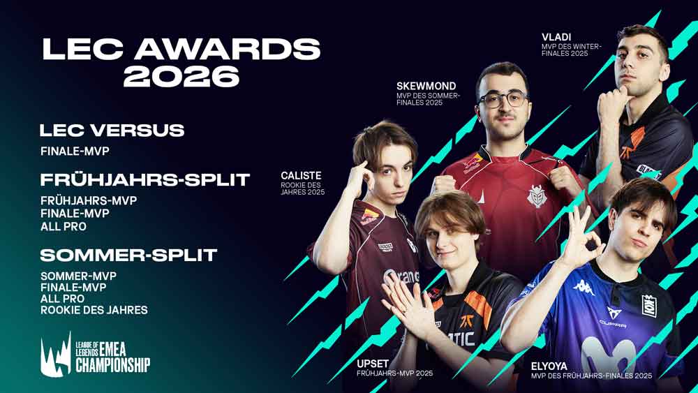 Premios LEC 2026: Riot presenta un nuevo sistema de galardones – MVP de las finales comienza el 1 de marzo.