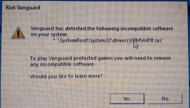 VALORANT – Error «Componente de software incompatible detectado» – Guía para una solución rápida