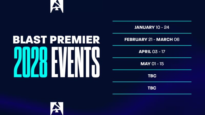Programa del evento BLAST plant CS2-Kalender 2028: Cuatro fechas ya confirmadas.