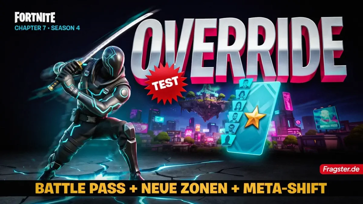 Prueba de Fortnite Capítulo 7 Temporada 4 «Override»: Pase de Batalla, nuevas áreas y cambio de meta